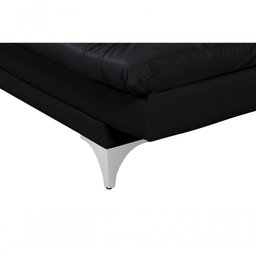 Sofá Cama Versátil 3 Lugares Império Reclinável Pés de Alumínio Espuma D33 Corano Preto 311 - 5