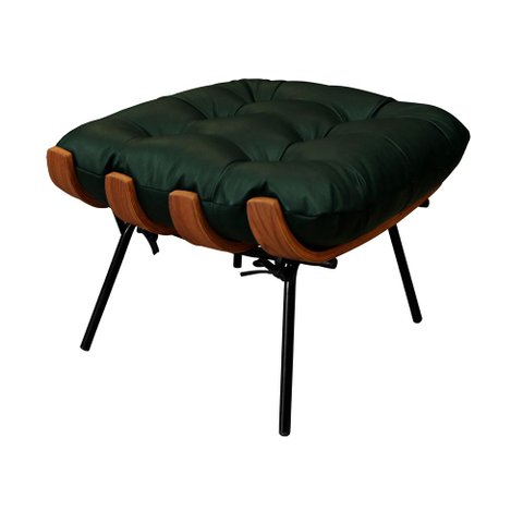 Puff Decorativo Laura 65cm Couro Verde - Sallar Home