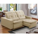 Ver imagem 1 de Sofa Retratil Reclinavel 2 Lugares 2,80m Atlantis Veludo Bege Lansofbr Lansof Brasil