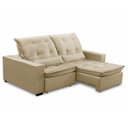 Ver imagem 2 de Sofa Retratil Reclinavel 2 Lugares 2,80m Atlantis Veludo Bege Lansofbr Lansof Brasil