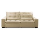 Ver imagem 4 de Sofa Retratil Reclinavel 2 Lugares 2,80m Atlantis Veludo Bege Lansofbr Lansof Brasil