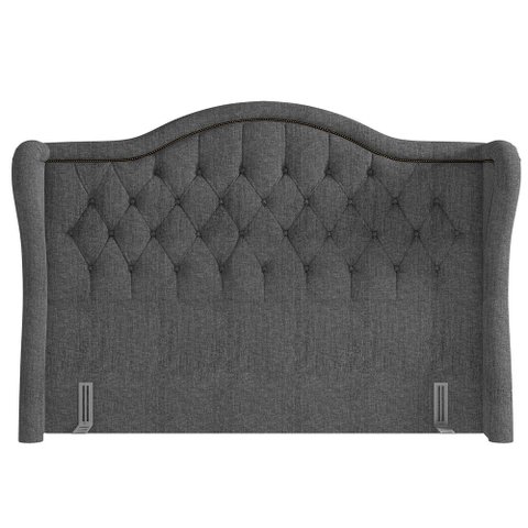 Cabeceira Cama Box Casal 140 cm P05 Lisboa Linho Cinza Escuro - Lyam Decor
