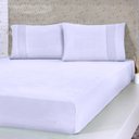 Ver imagem 1 de Lençol Queen Bella Cama Malha 100% Algodão 158x198x35cm 125g/m² Branco