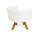 Ver imagem 7 de Poltrona Sala Base Giratória Madeira Kit 2 Arielle Sintético Branco D03 - D’Rossi