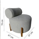 Ver imagem 6 de Kit 2 Poltronas Decorativa Mônaco Bouclé Cinza Claro