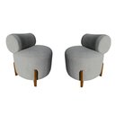Ver imagem 1 de Kit 2 Poltronas Decorativa Mônaco Bouclé Cinza Claro