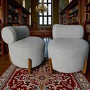 Ver imagem 7 de Kit 2 Poltronas Decorativa Mônaco Bouclé Cinza Claro