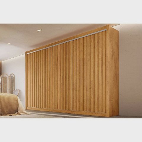 Guarda Roupa Casal Ripado 3 Portas 6 Gavetas - York-peroba - Móveis Europa