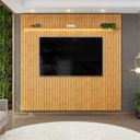 Ver imagem 1 de Painel para Tv até 75 Polegadas Ripado com Led Dj Móveis Trento 250 Cedro