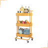 Carrinho Organizador Multiuso 3 Prateleiras Fruteira Rodinha Salão Manicure Oficina Cor Amarelo - 1