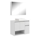 Ver imagem 2 de Conjunto de Móveis para Banheiro 80cm Aurora Yescasa Branco