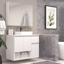 Ver imagem 1 de Conjunto de Móveis para Banheiro 80cm Aurora Yescasa Branco