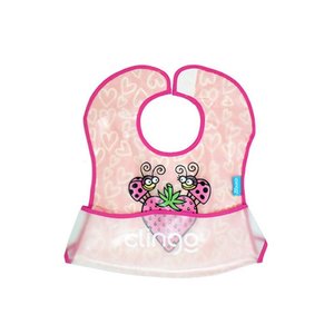 Babador para Bebê Impermeável com Bolso Clingo Moranguinho