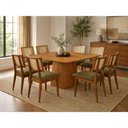 Ver imagem 1 de Sala de Jantar Dubai 8 Lugares Tampo em MDF com Cadeiras Estofadas Verde Oliva 135cm Imperial Mó