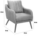 Ver imagem 4 de Kit 2 Poltronas para Sala e Escritório Decorativas Síria Veludo Verde