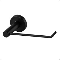 Porta Papel Higiênico de Banheiro Grego Metal Acessório Suporte Redondo Preto Fosco Athenas - 1