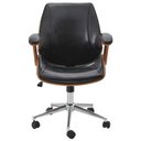 Ver imagem 5 de Cadeira de Escritório Diretor Giratória Liziê R02 Madeira PU Marrom/Preto - Mpozenato