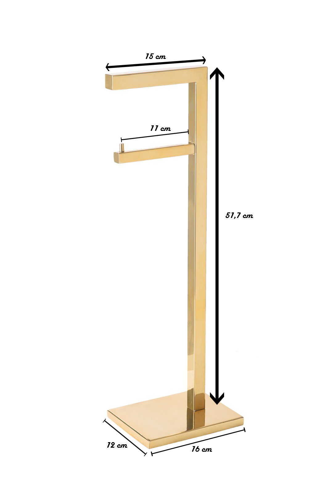 Kit de Acessorios para Banheiro com 3 Peças em Aço Inox Dourado Brilhante Linha Larissa com Toalheir - 3