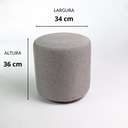 Ver imagem 4 de Puff Redondo Perse Decorativo Sala Tecido Linho