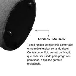 Puff Perse Decorativo Tecido Linho Banqueta Redondo - 6