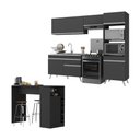 Ver imagem 1 de Armário de Cozinha Compacta com Mesa/bancada Veneza Multimóveis Mp2210 Preto/branco