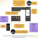 Ver imagem 2 de Armário de Cozinha Compacta com Mesa/bancada Veneza Multimóveis Mp2210 Preto/branco