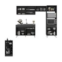 Ver imagem 4 de Armário de Cozinha Compacta com Mesa/bancada Veneza Multimóveis Mp2210 Preto/branco