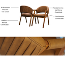 Ver imagem 3 de Conjunto Mesa de Jantar Retangular 6 Lugares Dunnas de 200cm:castanho com Vidro Off White