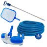 Kit Limpeza Piscina Mangueira Cabo Aspirador e Peneira - 1