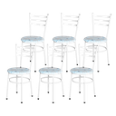 Ver imagem 1 de 6 Cadeiras Epoxi Branca para Cozinha Assento Estampado:floral Areia