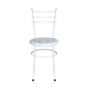Ver imagem 3 de 6 Cadeiras Epoxi Branca para Cozinha Assento Estampado:floral Areia
