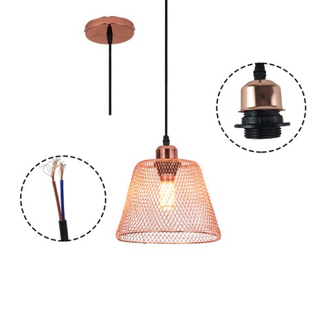 Lustre Cupula Abajur Pentende Decoraçao Casa Sala Quarto Copa Bar Lampada Iluminaçao Teto Luz Metal 