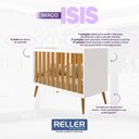 Ver imagem 4 de Kit Gêmeos Berço Americano Isis Branco/savana - Reller Móveis