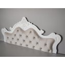 Ver imagem 2 de Cabeceira Entalhada Capitonê p/ Cama Box Casal Moldura Branca Veludo - Jl
