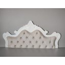 Ver imagem 1 de Cabeceira Entalhada Capitonê p/ Cama Box Casal Moldura Branca Veludo - Jl