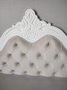 Ver imagem 3 de Cabeceira Entalhada Capitonê p/ Cama Box Casal Moldura Branca Veludo - Jl