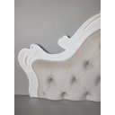 Ver imagem 4 de Cabeceira Entalhada Capitonê p/ Cama Box Casal Moldura Branca Veludo - Jl