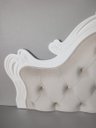 Ver imagem 4 de Cabeceira Entalhada Capitonê p/ Cama Box Casal Moldura Branca Veludo - Jl