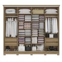 Ver imagem 3 de Guarda Roupa Casal 4 Portas de Correr 4 Gavetas com Pés Cb03n565 Kappesberg