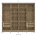 Ver imagem 2 de Guarda Roupa Casal 4 Portas de Correr 4 Gavetas com Pés Cb03n565 Kappesberg