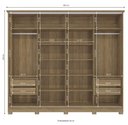 Ver imagem 3 de Guarda Roupa Casal Kappesberg 4 Portas de Correr 4 Gavetas com Pés CB03N565 Nogueira Macadâmia