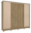 Ver imagem 5 de Guarda Roupa Casal Kappesberg 4 Portas de Correr 4 Gavetas com Pés CB03N565 Nogueira Macadâmia