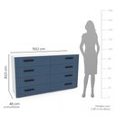 Ver imagem 2 de Cômoda com 8 Gavetas Lisboa Branca com Azul Politorno