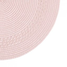 Jogo americano 4 (unidades)  Tressê redondo -  Rosa Chá - 2