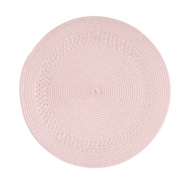 Jogo americano 4 (unidades) Tressê redondo - Rosa Chá Menor preço em Jogo americano 4 (unidades) Tressê redondo - Rosa Chá