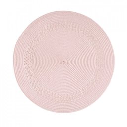 Jogo americano 4 (unidades)  Tressê redondo -  Rosa Chá - 1