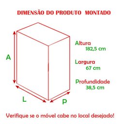 Armário Multiuso 2 Portas com 5 Prateleiras 1305 Ilan Branco - 5
