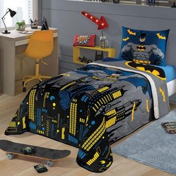 Edredom infantil Batman menino personagens solteiro lepper - 1