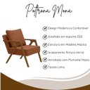 Ver imagem 5 de Kit 2 Poltronas Decorativa Mona Luxo Linho Terracota Base Madeira Maciça