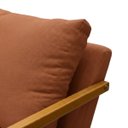 Ver imagem 4 de Kit 2 Poltronas Decorativa Mona Luxo Linho Terracota Base Madeira Maciça
